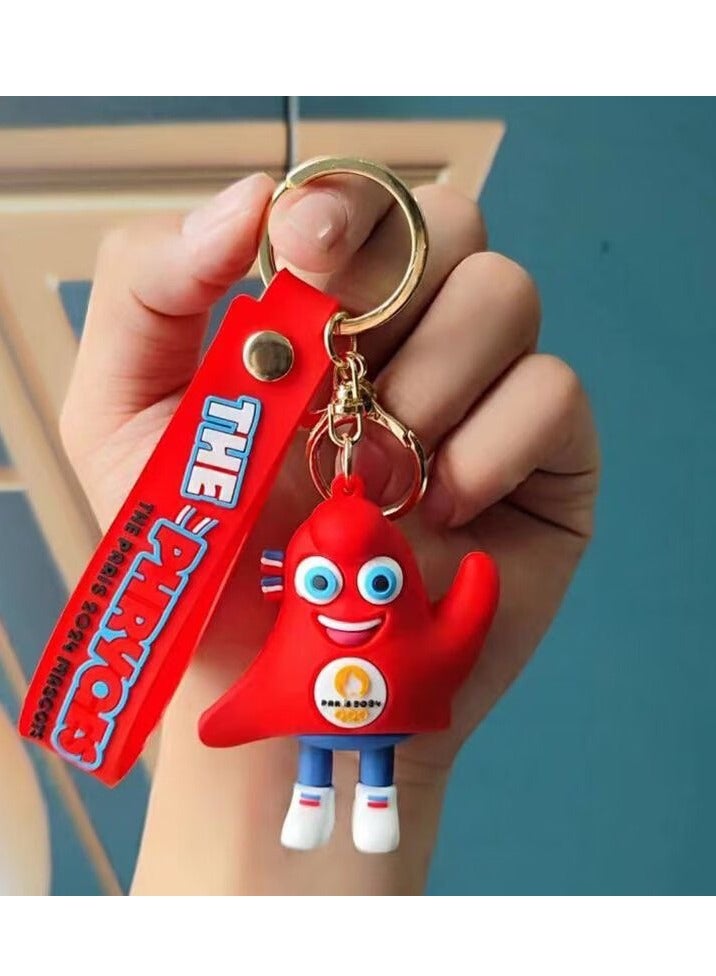 Paris 2024 Olympic Mascot Phryge Keychain - Image 1